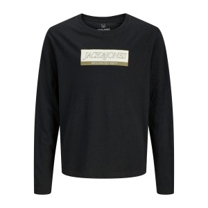 ΠΑΙΔΙΚΗ ΜΠΛΟΥΖΑ ΜΑΚΡΥΜΑΝΙΚΗ BASIC JACK AND JONES JUNIOR ΜΑΥΡΟ ΑΓΟΡΙ 12289280