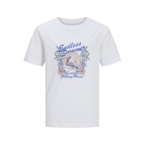 ΠΑΙΔΙΚΗ ΜΠΛΟΥΖΑ T-SHIRT SKULL ON THE BEACH JACK AND JONES JUNIOR ΑΣΠΡΟ ΑΓΟΡΙ 12289939