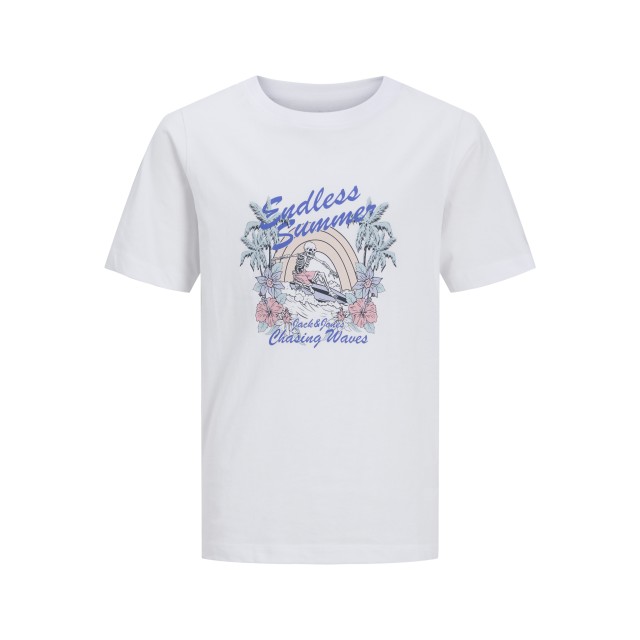 ΠΑΙΔΙΚΗ ΜΠΛΟΥΖΑ T-SHIRT SKULL ON THE BEACH JACK AND JONES JUNIOR ΑΣΠΡΟ ΑΓΟΡΙ 12289939