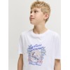 ΠΑΙΔΙΚΗ ΜΠΛΟΥΖΑ T-SHIRT SKULL ON THE BEACH JACK AND JONES JUNIOR ΑΣΠΡΟ ΑΓΟΡΙ 12289939