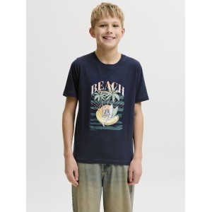 ΠΑΙΔΙΚΗ ΜΠΛΟΥΖΑ T-SHIRT SKULL ON THE BEACH JACK AND JONES JUNIOR ΜΠΛΕ ΑΓΟΡΙ 12289939