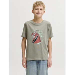 ΠΑΙΔΙΚΗ ΜΠΛΟΥΖΑ T-SHIRT SKULL ON THE BEACH JACK AND JONES JUNIOR ΧΑΚΙ ΑΓΟΡΙ 12289939
