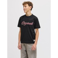 ΠΑΙΔΙΚΗ ΜΠΛΟΥΖΑ T-SHIRT ORIGINALS JACK AND JONES JUNIOR ΜΑΥΡΟ 12293118
