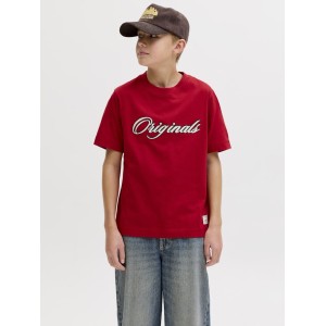 ΠΑΙΔΙΚΗ ΜΠΛΟΥΖΑ T-SHIRT ORIGINALS JACK AND JONES JUNIOR ΚΟΚΚΙΝΟ 12293118