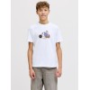 ΠΑΙΔΙΚΗ ΜΠΛΟΥΖΑ T-SHIRT SKULL BIKER JACK AND JONES JUNIOR ΑΣΠΡΟ ΑΓΟΡΙ 12293680
