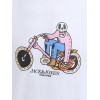 ΠΑΙΔΙΚΗ ΜΠΛΟΥΖΑ T-SHIRT SKULL BIKER JACK AND JONES JUNIOR ΑΣΠΡΟ ΑΓΟΡΙ 12293680