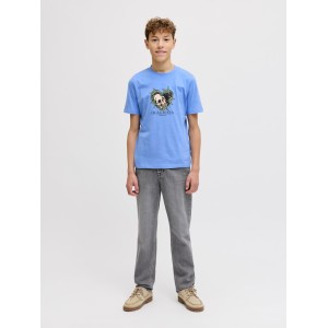 ΠΑΙΔΙΚΗ ΜΠΛΟΥΖΑ T-SHIRT SKULL LOVE JACK AND JONES JUNIOR ΓΑΛΑΖΙΟ ΑΓΟΡΙ 12293680