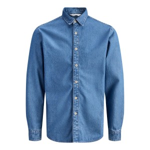 ΠΑΙΔΙΚΟ ΠΟΥΚΑΜΙΣΟ ΜΑΚΡΥΜΑΝΙΚΟ ΤΖΙΝ JACK AND JONES JUNIOR ΜΠΛΕ ΑΓΟΡΙ 12294475