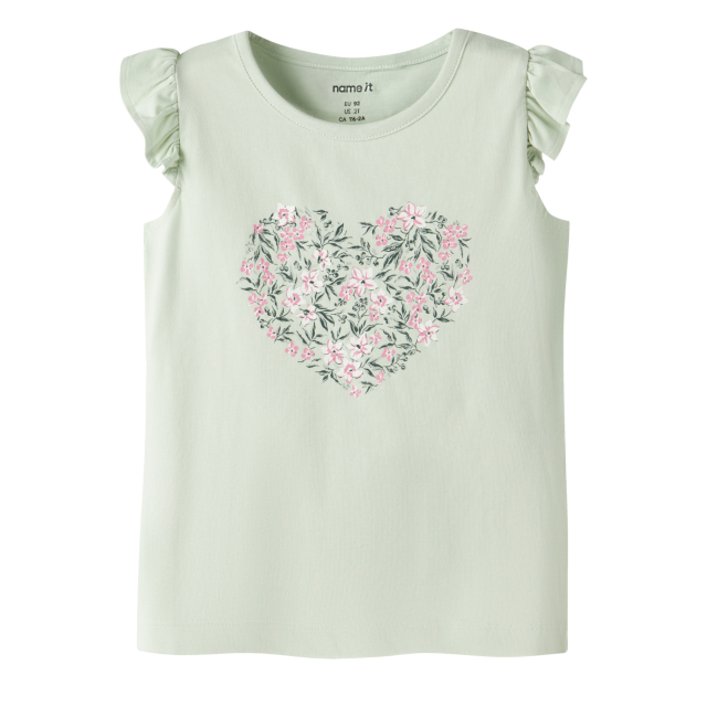 ΠΑΙΔΙΚΗ ΜΠΛΟΥΖΑ T-SHIRT HEART OF FLOWERS ΝΑΜΕ ΙΤ ΠΡΑΣΙΝΟ ΚΟΡΙΤΣΙ 13230227