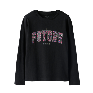 ΠΑΙΔΙΚΗ ΜΠΛΟΥΖΑ ΜΑΚΡΥΜΑΝΙΚΗ FUTURE IS FEMALE NAME IT ΜΑΥΡΟ ΚΟΡΙΤΣΙ 13244716