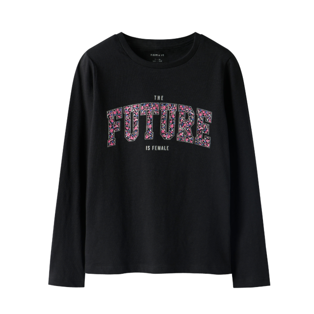 ΠΑΙΔΙΚΗ ΜΠΛΟΥΖΑ ΜΑΚΡΥΜΑΝΙΚΗ FUTURE IS FEMALE NAME IT ΜΑΥΡΟ ΚΟΡΙΤΣΙ 13244716