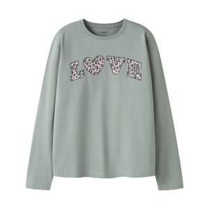ΠΑΙΔΙΚΗ ΜΠΛΟΥΖΑ ΜΑΚΡΥΜΑΝΙΚΗ ANIMAL PRINT LOVE NAME IT ΠΡΑΣΙΝΟ ΚΟΡΙΤΣΙ 13260572