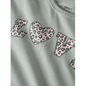 ΠΑΙΔΙΚΗ ΜΠΛΟΥΖΑ ΜΑΚΡΥΜΑΝΙΚΗ ANIMAL PRINT LOVE NAME IT ΠΡΑΣΙΝΟ ΚΟΡΙΤΣΙ 13260572