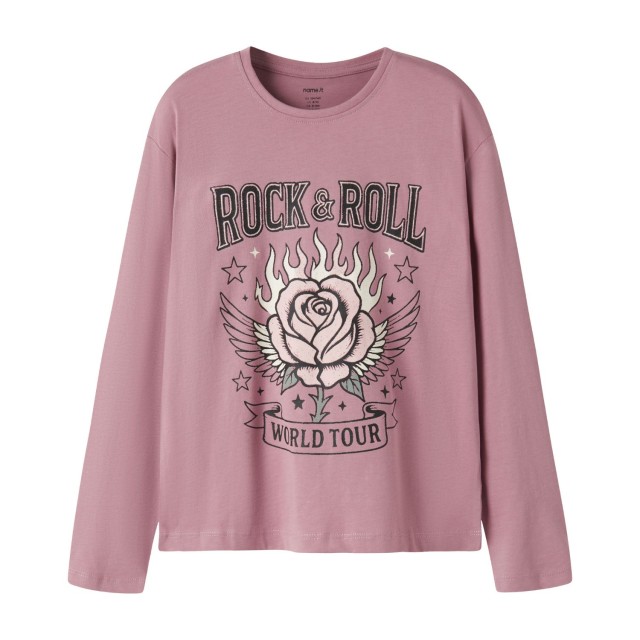 ΠΑΙΔΙΚΗ ΜΠΛΟΥΖΑ ΜΑΚΡΥΜΑΝΙΚΗ ROCK N' ROLL NAME IT ΡΟΖ ΚΟΡΙΤΣΙ 13260572