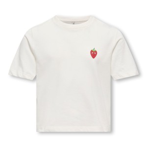 ΠΑΙΔΙΚΗ ΜΠΛΟΥΖΑ T-SHIRT CROP ΦΡΑΟΥΛΑ KIDS ONLY ΑΣΠΡΟ ΚΟΡΙΤΣΙ 15358105