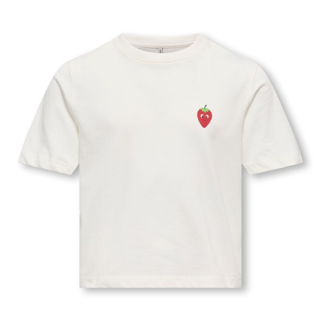 ΠΑΙΔΙΚΗ ΜΠΛΟΥΖΑ T-SHIRT CROP ΦΡΑΟΥΛΑ KIDS ONLY ΑΣΠΡΟ ΚΟΡΙΤΣΙ 15358105