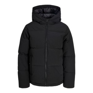 ΠΑΙΔΙΚΟ ΜΠΟΥΦΑΝ PUFFER ΜΕ ΚΟΥΚΟΥΛΑ JACK AND JONES JUNIOR ΜΑΥΡΟ ΑΓΟΡΙ 12303956