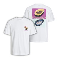 ΠΑΙΔΙΚΗ ΜΠΛΟΥΖΑ T-SHIRT ME ΣΤΑΜΠΑ ΣΤΗΝ ΠΛΑΤΗ TROPICAL FRUITS LOOSE FIT JACK  JONES JUNIOR ΑΣΠΡΟ ΑΓΟΡΙ 12254032