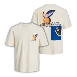 ΠΑΙΔΙΚΗ ΜΠΛΟΥΖΑ T-SHIRT ME ΣΤΑΜΠΑ ΣΤΗΝ ΠΛΑΤΗ TROPICAL FRUITS LOOSE FIT JACK  JONES JUNIOR ΜΠΕΖ ΑΓΟΡΙ 12254032
