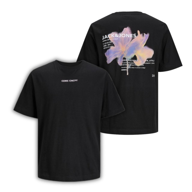 ΠΑΙΔΙΚΗ ΜΠΛΟΥΖΑ T-SHIRT ABSTRACT FLOWER LOOSE FIT JACK  JONES JUNIOR ΜΑΥΡΟ ΑΓΟΡΙ 12254207