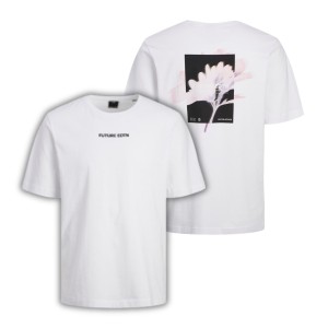 ΠΑΙΔΙΚΗ ΜΠΛΟΥΖΑ T-SHIRT ABSTRACT FLOWER LOOSE FIT JACK  JONES JUNIOR ΑΣΠΡΟ ΑΓΟΡΙ 12254207