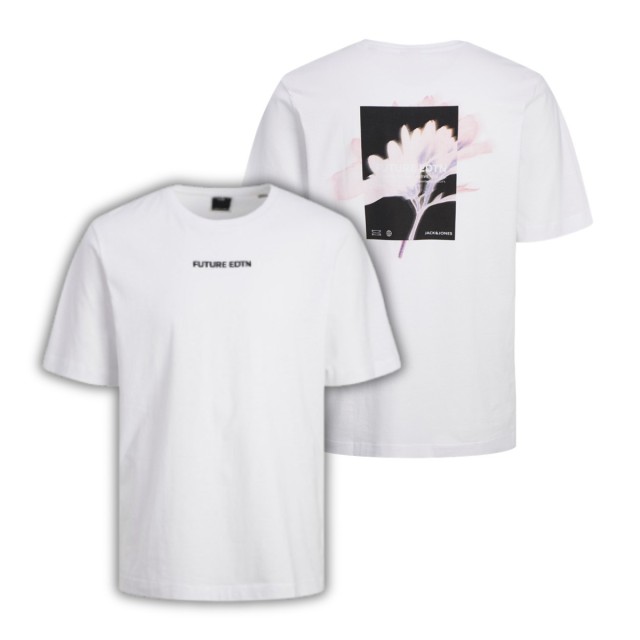 ΠΑΙΔΙΚΗ ΜΠΛΟΥΖΑ T-SHIRT ABSTRACT FLOWER LOOSE FIT JACK  JONES JUNIOR ΑΣΠΡΟ ΑΓΟΡΙ 12254207