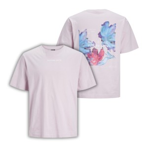 ΠΑΙΔΙΚΗ ΜΠΛΟΥΖΑ T-SHIRT ABSTRACT FLOWER LOOSE FIT JACK  JONES JUNIOR ΡΟΖ ΑΓΟΡΙ 12254207