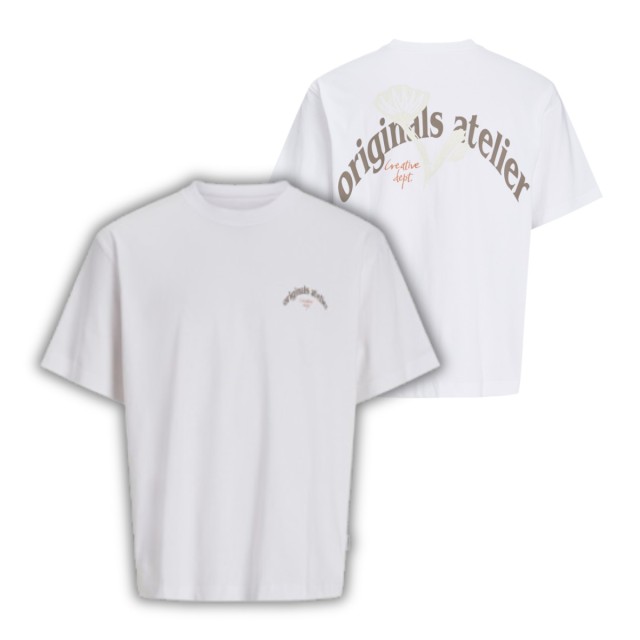 ΠΑΙΔΙΚΗ ΜΠΛΟΥΖΑ T-SHIRT BACK PRINT ORIGINALS JACK AND JONES JUNIOR ΑΣΠΡΟ ΑΓΟΡΙ 12274931