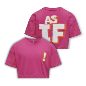 ΠΑΙΔΙΚΗ ΜΠΛΟΥΖΑ T-SHIRT ΜΕ ΑΝΑΓΛΥΦΕΣ ΣΤΑΜΠΕΣ AS IF KIDS ONLY ΦΟΥΞΙΑ ΚΟΡΙΤΣΙ 15331153