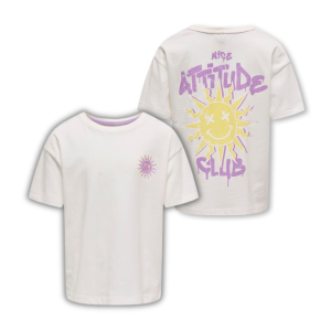 ΠΑΙΔΙΚΗ ΜΠΛΟΥΖΑ T-SHIRT EMOJI BACK PRINT KIDS ONLY ΑΣΠΡΟ ΚΟΡΙΤΣΙ 15340131