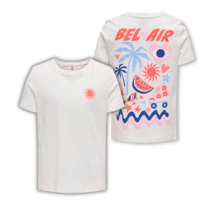 ΠΑΙΔΙΚΗ ΜΠΛΟΥΖΑ T-SHIRT BEL AIR BACK PRINT KIDS ONLY ΑΣΠΡΟ ΚΟΡΙΤΣΙ 15340140