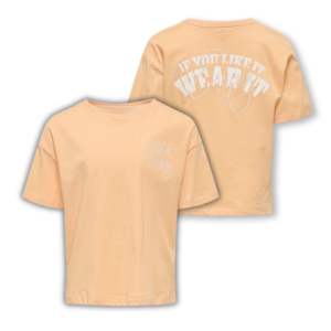 ΠΑΙΔΙΚΗ ΜΠΛΟΥΖΑ T-SHIRT ΜΕ ΚΕΝΤΗΤΑ ΓΡΑΜΜΑΤΑ KIDS ONLY ΠΟΡΤΟΚΑΛΙ ΚΟΡΙΤΣΙ 15343369