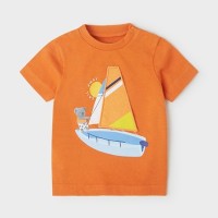 ΠΑΙΔΙΚΗ ΜΠΛΟΥΖΑ T-SHIRT 3D ΚΑΡΑΒΙ MAYORAL ΠΟΡΤΟΚΑΛΙ ΑΓΟΡΙ 22-01007-048