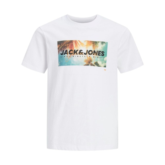 ΠΑΙΔΙΚΗ ΜΠΛΟΥΖΑ T-SHIRT ΦΟΙΝΙΚΕΣ JACK AND JONES JUNIOR ΑΣΠΡΟ ΑΓΟΡΙ 12289947