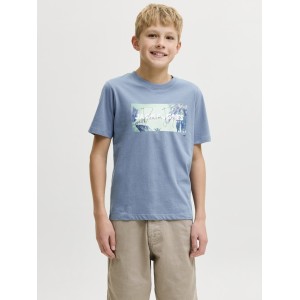 ΠΑΙΔΙΚΗ ΜΠΛΟΥΖΑ T-SHIRT ΦΟΙΝΙΚΕΣ JACK AND JONES JUNIOR ΜΠΛΕ ΑΓΟΡΙ 12289947