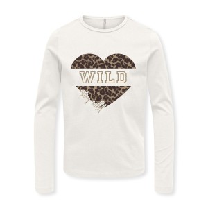 ΠΑΙΔΙΚΗ ΜΠΛΟΥΖΑ ΜΑΚΡΥΜΑΝΙΚΗ WILD KIDS ONLY ΑΣΠΡΟ ΚΟΡΙΤΣΙ 15381182.