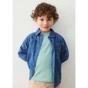 ΠΑΙΔΙΚΟ ΠΟΥΚΑΜΙΣΟ ΜΑΚΡΥΜΑΝΙΚΟ ΤΖΙΝ SOFT DENIM MAYORAL ΜΠΛΕ ΑΓΟΡΙ 16-04103-002