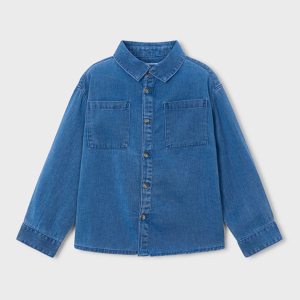ΠΑΙΔΙΚΟ ΠΟΥΚΑΜΙΣΟ ΜΑΚΡΥΜΑΝΙΚΟ ΤΖΙΝ SOFT DENIM MAYORAL ΜΠΛΕ ΑΓΟΡΙ 16-04103-002