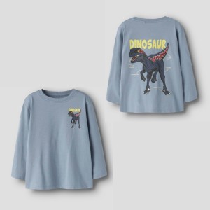 ΠΑΙΔΙΚΗ ΜΠΛΟΥΖΑ ΜΑΚΡΥΜΑΝΙΚΗ BACK PRINT DINOSAUR NAME IT ΓΑΛΑΖΙΟ ΑΓΟΡΙ 13259689