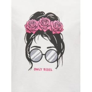 ΠΑΙΔΙΚΗ ΜΠΛΟΥΖΑ T-SHIRT REBEL KIDS ONLY ΑΣΠΡΟ ΚΟΡΙΤΣΙ 15364603