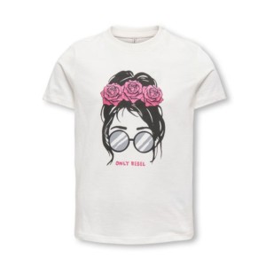 ΠΑΙΔΙΚΗ ΜΠΛΟΥΖΑ T-SHIRT REBEL KIDS ONLY ΑΣΠΡΟ ΚΟΡΙΤΣΙ 15364603