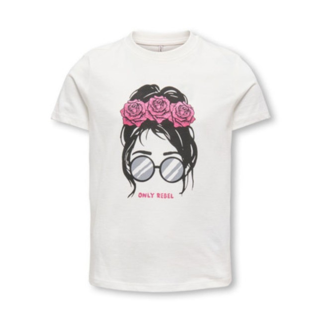 ΠΑΙΔΙΚΗ ΜΠΛΟΥΖΑ T-SHIRT REBEL KIDS ONLY ΑΣΠΡΟ ΚΟΡΙΤΣΙ 15364603