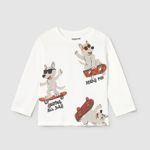 ΠΑΙΔΙΚΗ ΜΠΛΟΥΖΑ ΜΑΚΡΥΜΑΝΙΚΗ SKATER DOG MAYORAL ΕΚΡΟΥ ΑΓΟΡΙ 15-02061-060