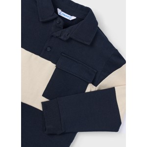 ΠΑΙΔΙΚΗ ΜΠΛΟΥΖΑ ΜΑΚΡΥΜΑΝΙΚΗ POLO COLOR BLOCK MAYORAL ΜΠΛΕ ΑΓΟΡΙ 15-04121-019