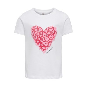 ΠΑΙΔΙΚΗ ΜΠΛΟΥΖΑ T-SHIRT HEART PRINT KIDS ONLY ΑΣΠΡΟ ΚΟΡΙΤΣΙ 15296969