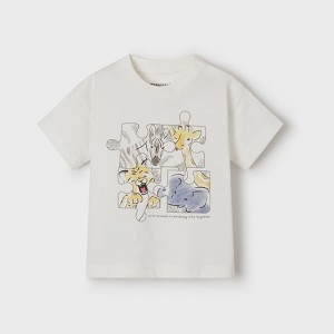 ΠΑΙΔΙΚΗ ΜΠΛΟΥΖΑ T-SHIRT ANIMAL PUZZLE MAYORAL ΑΣΠΡΟ ΑΓΟΡΙ  22-01013-059