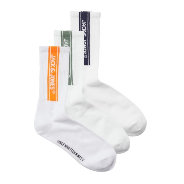 ΠΑΙΔΙΚΕΣ ΚΑΛΤΣΕΣ  TENNIS 3 ΖΕΥΓΗ JACK AND JONES JUNIOR ΑΣΠΡΟ UNISEX 12269752