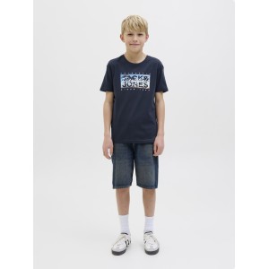 ΠΑΙΔΙΚΗ ΜΠΛΟΥΖΑ T-SHIRT TROPICAL VIEW JACK AND JONES JUNIOR ΜΠΛΕ ΑΓΟΡΙ 12269809