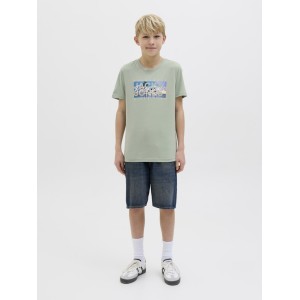 ΠΑΙΔΙΚΗ ΜΠΛΟΥΖΑ T-SHIRT TROPICAL VIEW JACK AND JONES JUNIOR ΠΡΑΣΙΝΟ ΑΓΟΡΙ 12269809