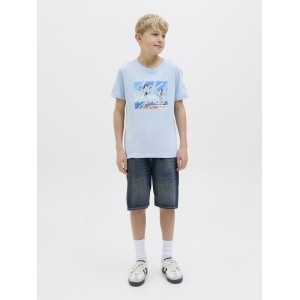 ΠΑΙΔΙΚΗ ΜΠΛΟΥΖΑ T-SHIRT TROPICAL VIEW JACK AND JONES JUNIOR ΓΑΛΑΖΙΟ ΑΓΟΡΙ 12269809